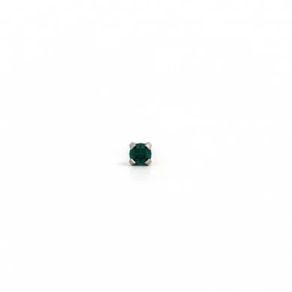 Studex Stainless Steel 3MM May Emerald Crystal Ear Piercing Earrings - Picture 2 of 5